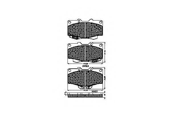 TOYOTA 04465-YZZAF Комплект гальмівних колодок, дискове гальмо