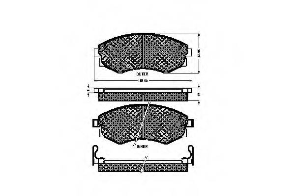 HYUNDAI 58101-33C00 Комплект гальмівних колодок, дискове гальмо