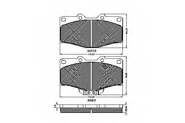 TOYOTA 04465-35030 Комплект гальмівних колодок, дискове гальмо