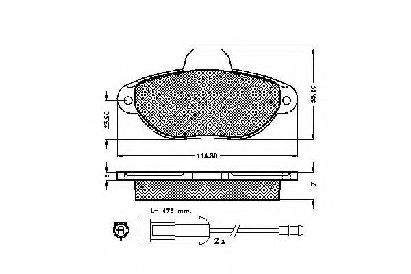 FIAT 5892736 Комплект гальмівних колодок, дискове гальмо