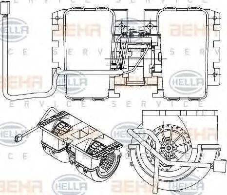 BEHR HELLA SERVICE 8EW351042711 Вентилятор салону