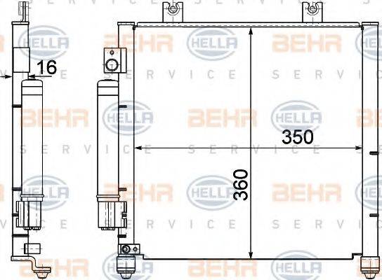 BEHR HELLA SERVICE 8FC351301411 Конденсатор, кондиціонер