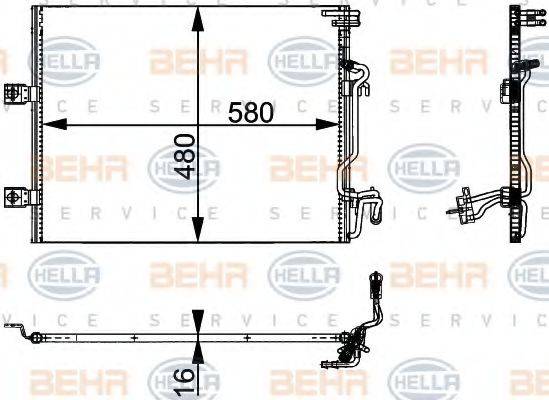 BEHR HELLA SERVICE 8FC351301611 Конденсатор, кондиціонер