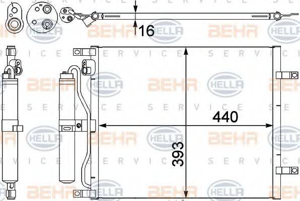 BEHR HELLA SERVICE 8FC351303251 Конденсатор, кондиціонер