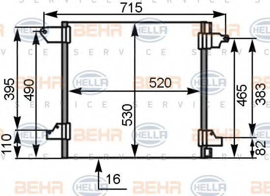 BEHR HELLA SERVICE 8FC351306181 Конденсатор, кондиціонер