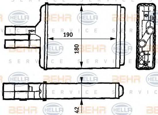 BEHR HELLA SERVICE 8FH351313144 Теплообмінник, опалення салону