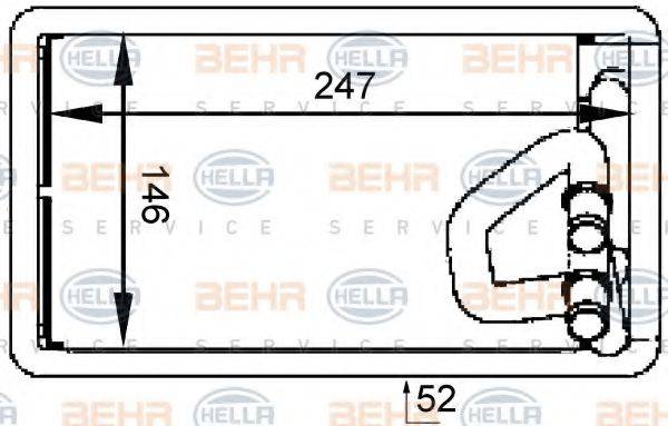 BEHR HELLA SERVICE 8FH351333091 Теплообмінник, опалення салону