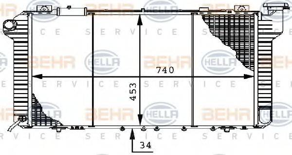 BEHR HELLA SERVICE 8MK376706291 Радіатор, охолодження двигуна