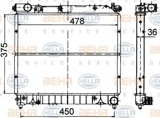 BEHR HELLA SERVICE 8MK376707051 Радіатор, охолодження двигуна