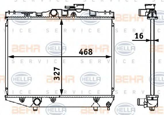 BEHR HELLA SERVICE 8MK376708171 Радіатор, охолодження двигуна