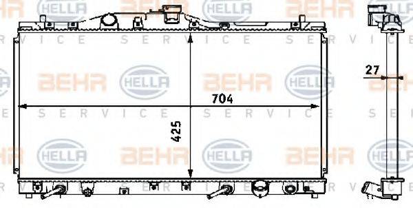 BEHR HELLA SERVICE 8MK376708371 Радіатор, охолодження двигуна