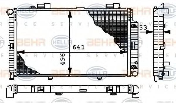 BEHR HELLA SERVICE 8MK376712581 Радіатор, охолодження двигуна