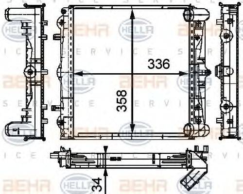 BEHR HELLA SERVICE 8MK376714294 Радіатор, охолодження двигуна