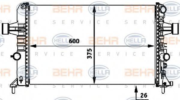 BEHR HELLA SERVICE 8MK376718331 Радіатор, охолодження двигуна