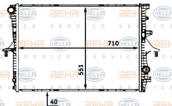 BEHR HELLA SERVICE 8MK376718791 Радіатор, охолодження двигуна