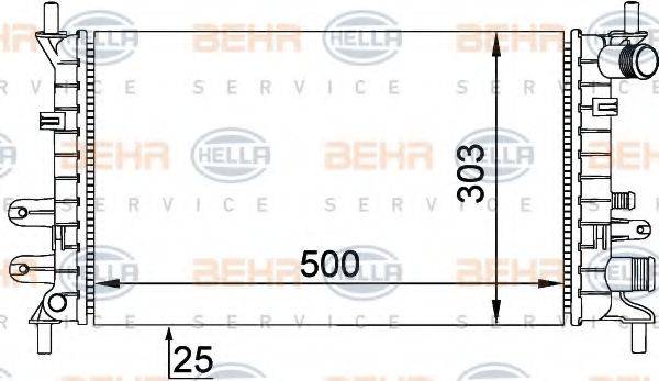 BEHR HELLA SERVICE 8MK376720191 Радіатор, охолодження двигуна