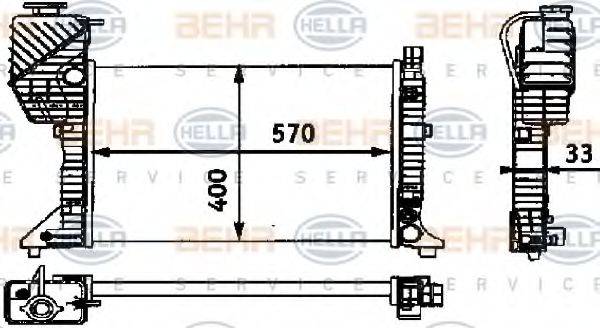 BEHR HELLA SERVICE 8MK376721354 Радіатор, охолодження двигуна