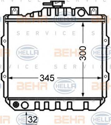 BEHR HELLA SERVICE 8MK376726541 Радіатор, охолодження двигуна