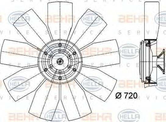 BEHR HELLA SERVICE 8MV376727071 Вентилятор, охолодження двигуна