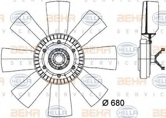 BEHR HELLA SERVICE 8MV376727101 Вентилятор, охолодження двигуна