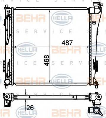 BEHR HELLA SERVICE 8MK376735261 Радіатор, охолодження двигуна