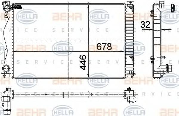 BEHR HELLA SERVICE 8MK376749431 Радіатор, охолодження двигуна