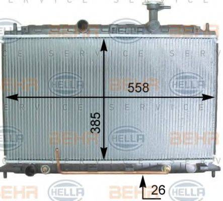 BEHR HELLA SERVICE 8MK376763491 Радіатор, охолодження двигуна