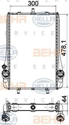 BEHR HELLA SERVICE 8MK376765131 Радіатор, охолодження двигуна