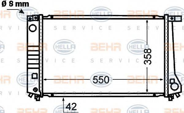 BEHR HELLA SERVICE 8MK376766401 Радіатор, охолодження двигуна