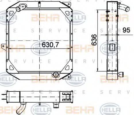 BEHR HELLA SERVICE 8MK376774591 Радіатор, охолодження двигуна