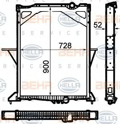 BEHR HELLA SERVICE 8MK376792141 Радіатор, охолодження двигуна