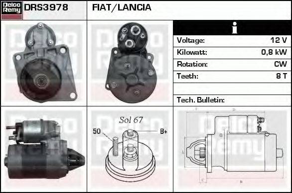 DELCO REMY DRS3978 Стартер