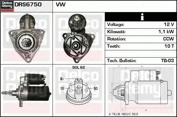 DELCO REMY DRS6750