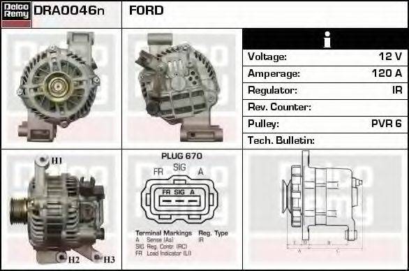 DELCO REMY DRA0046N Генератор