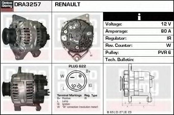 DELCO REMY DRA3257 Генератор