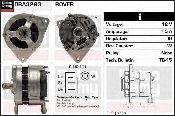 DELCO REMY DRA3293 Генератор