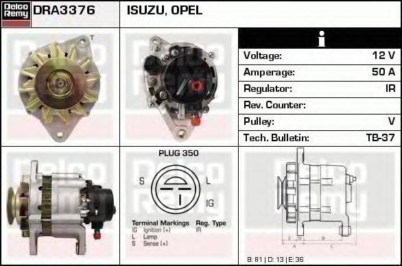 DELCO REMY DRA3376 Генератор