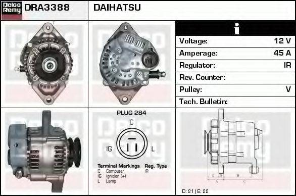 DELCO REMY DRA3388 Генератор