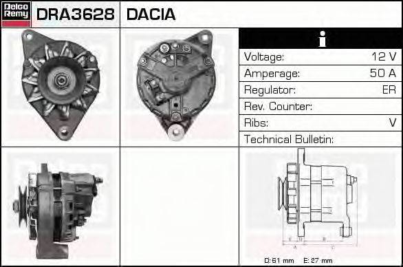 DELCO REMY DRA3628 Генератор