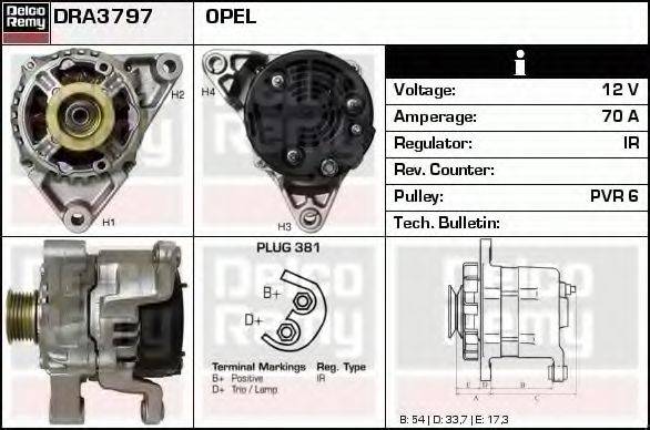 DELCO REMY DRA3797N Генератор