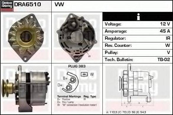 DELCO REMY DRA6510 Генератор