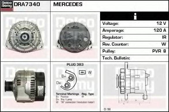 DELCO REMY DRA7340 Генератор