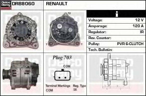 RENAULT 8201269815 Генератор