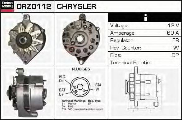 CHRYSLER 3656130 Генератор