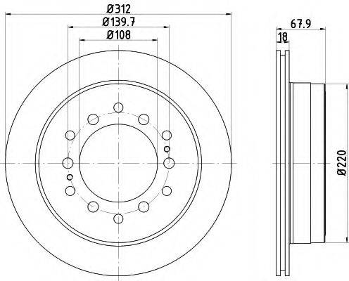 TOYOTA 42431-60311 гальмівний диск