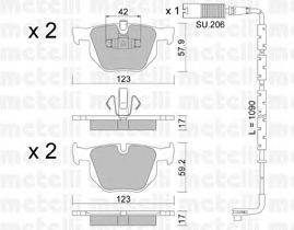 METELLI 2206430K Комплект гальмівних колодок, дискове гальмо