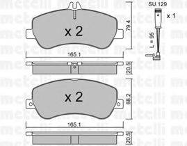 METELLI 2208250K Комплект гальмівних колодок, дискове гальмо