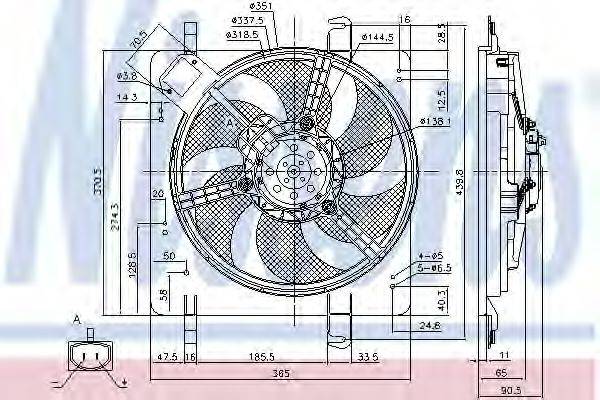 FORD 97FW 8C607 BE Вентилятор, охолодження двигуна