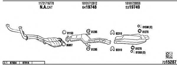 WALKER BW53001 Система випуску ОГ