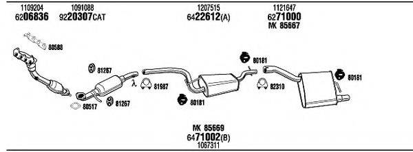 WALKER FOH27581 Система випуску ОГ